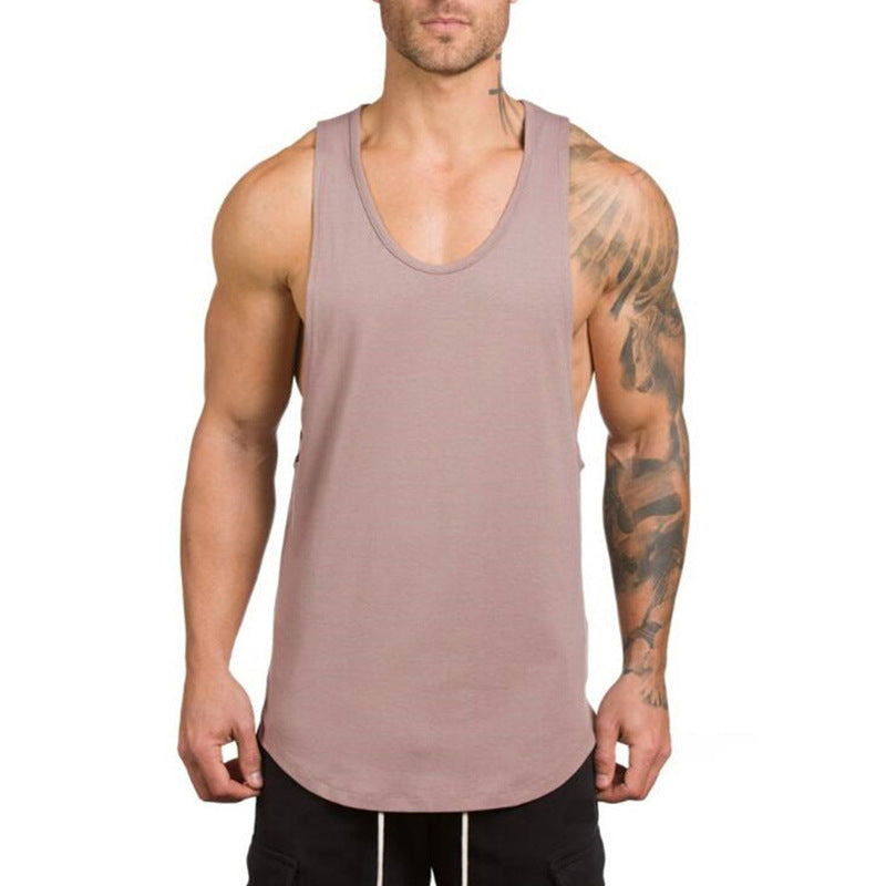 Men's Deep-Cut Bodybuilding & Fitness Vest — Solid Color, Summer V-Neck, Versatile Training Undershirt