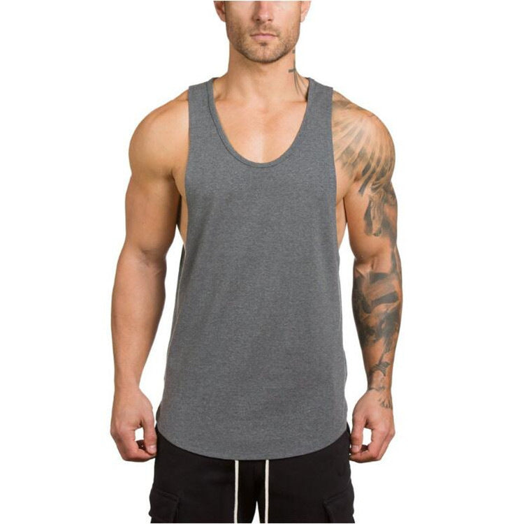 Men's Deep-Cut Bodybuilding & Fitness Vest — Solid Color, Summer V-Neck, Versatile Training Undershirt