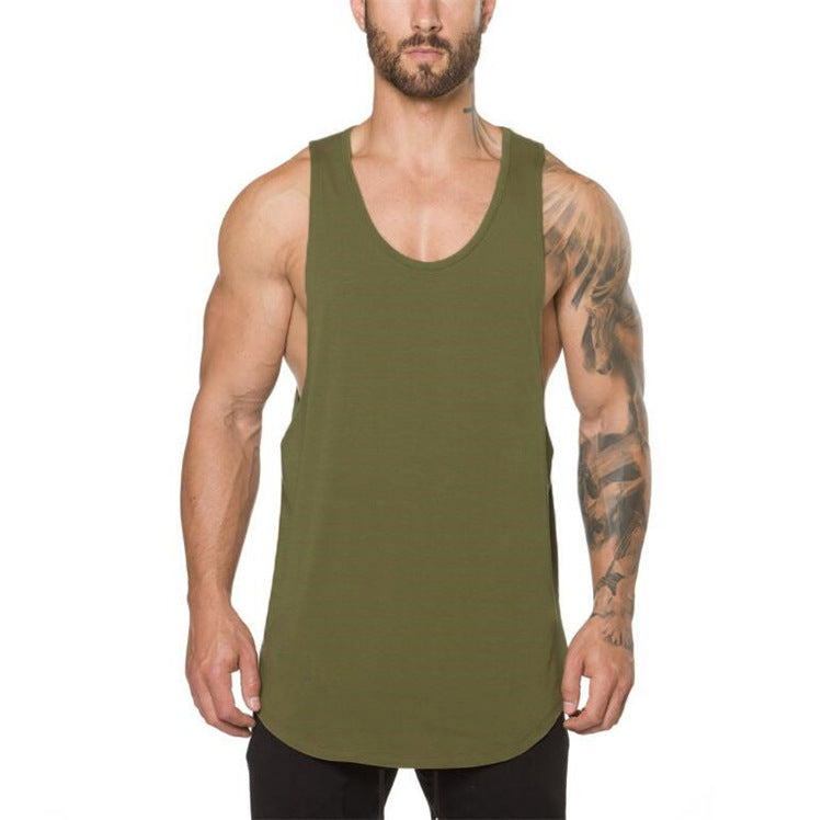 Men's Deep-Cut Bodybuilding & Fitness Vest — Solid Color, Summer V-Neck, Versatile Training Undershirt
