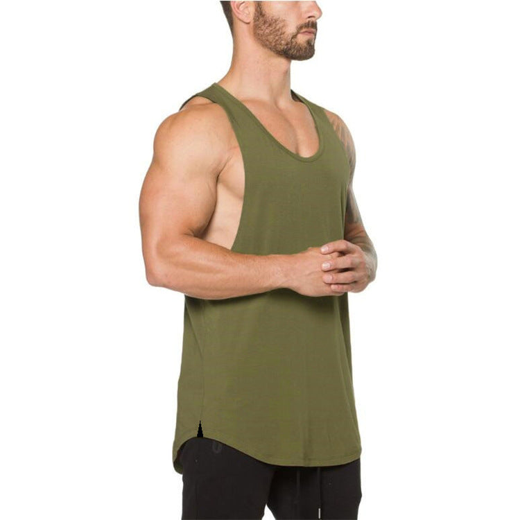 Men's Deep-Cut Bodybuilding & Fitness Vest — Solid Color, Summer V-Neck, Versatile Training Undershirt