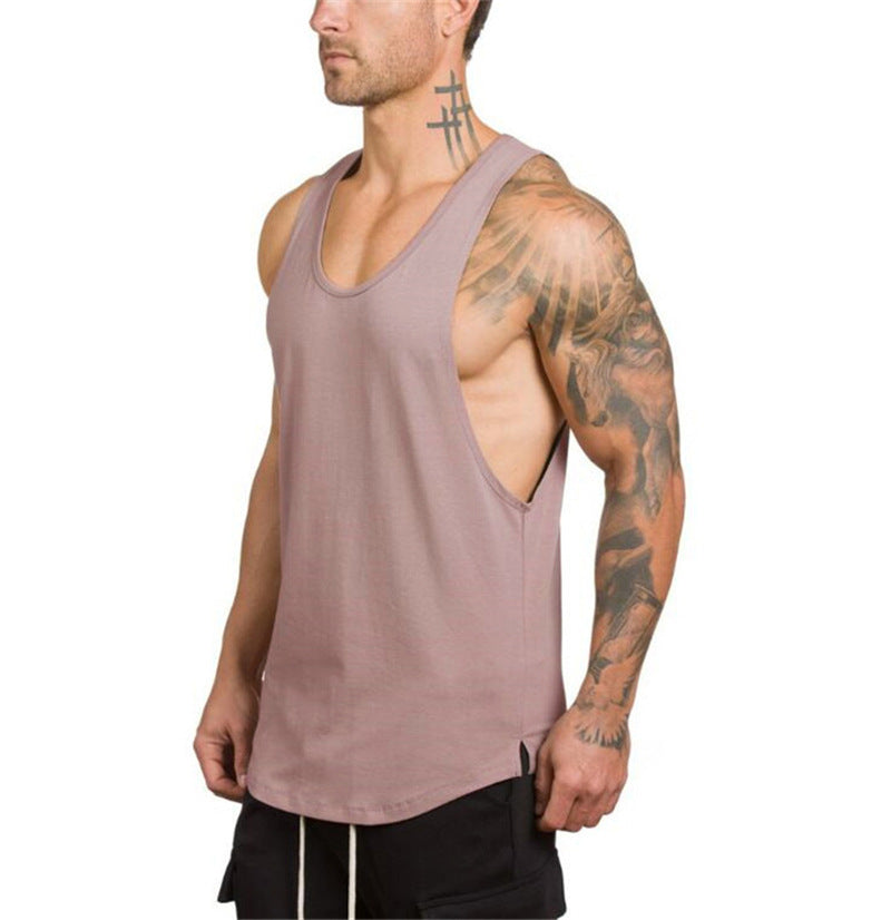 Men's Deep-Cut Bodybuilding & Fitness Vest — Solid Color, Summer V-Neck, Versatile Training Undershirt