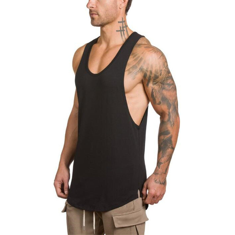 Men's Deep-Cut Bodybuilding & Fitness Vest — Solid Color, Summer V-Neck, Versatile Training Undershirt