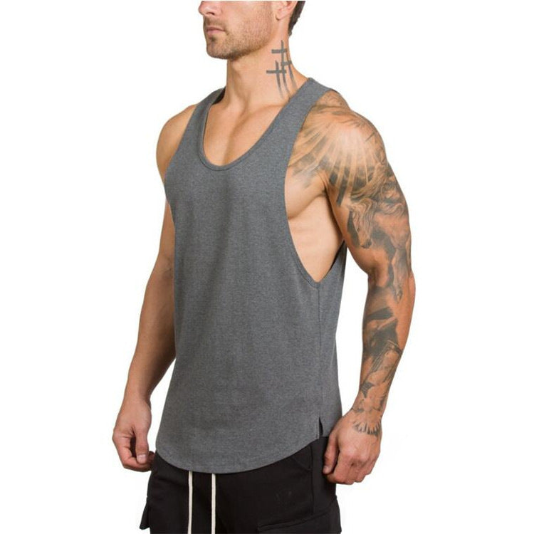 Men's Deep-Cut Bodybuilding & Fitness Vest — Solid Color, Summer V-Neck, Versatile Training Undershirt