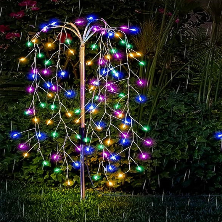 New Solar-Powered Ground-Stake Firework Lights — LED Copper Wire String Lights, Christmas & Holiday Ambient Lighting, Courtyard & Lawn Decor