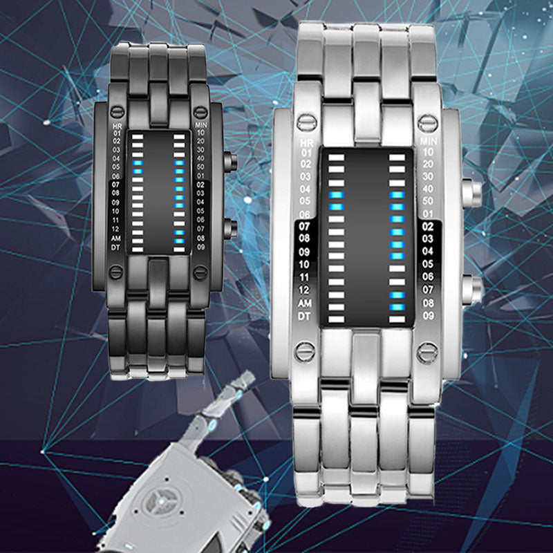 LED Dual-Line Binary Personalized Cool Electronic Watch