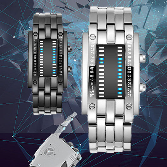 LED Dual-Line Binary Personalized Cool Electronic Watch