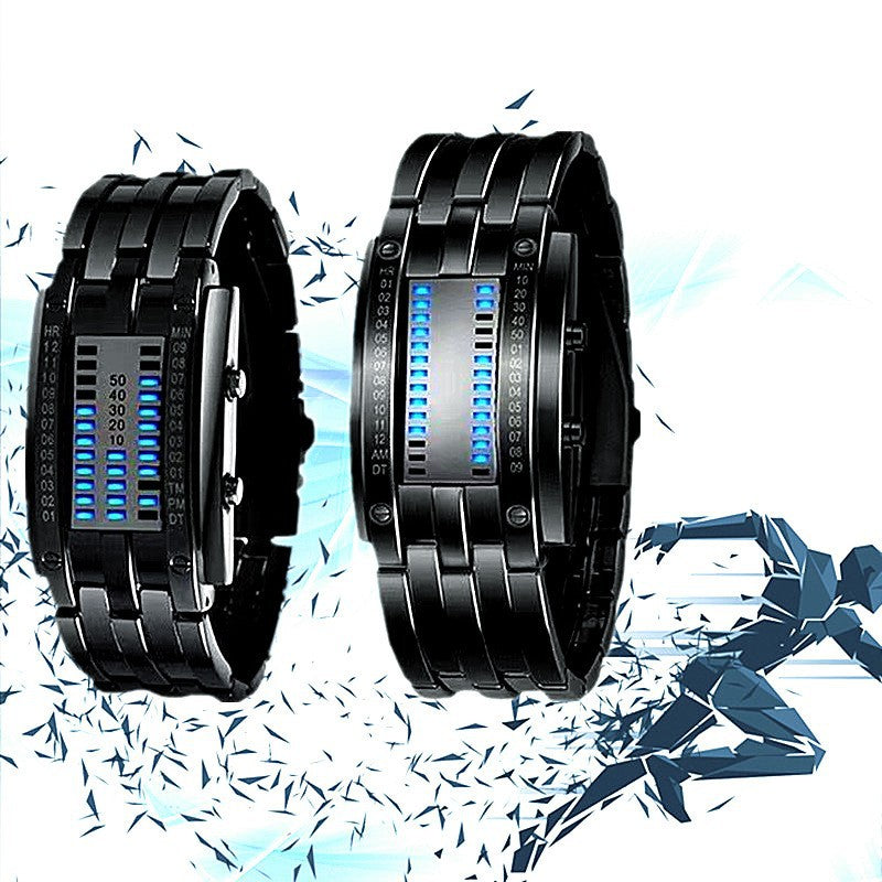 LED Dual-Line Binary Personalized Cool Electronic Watch
