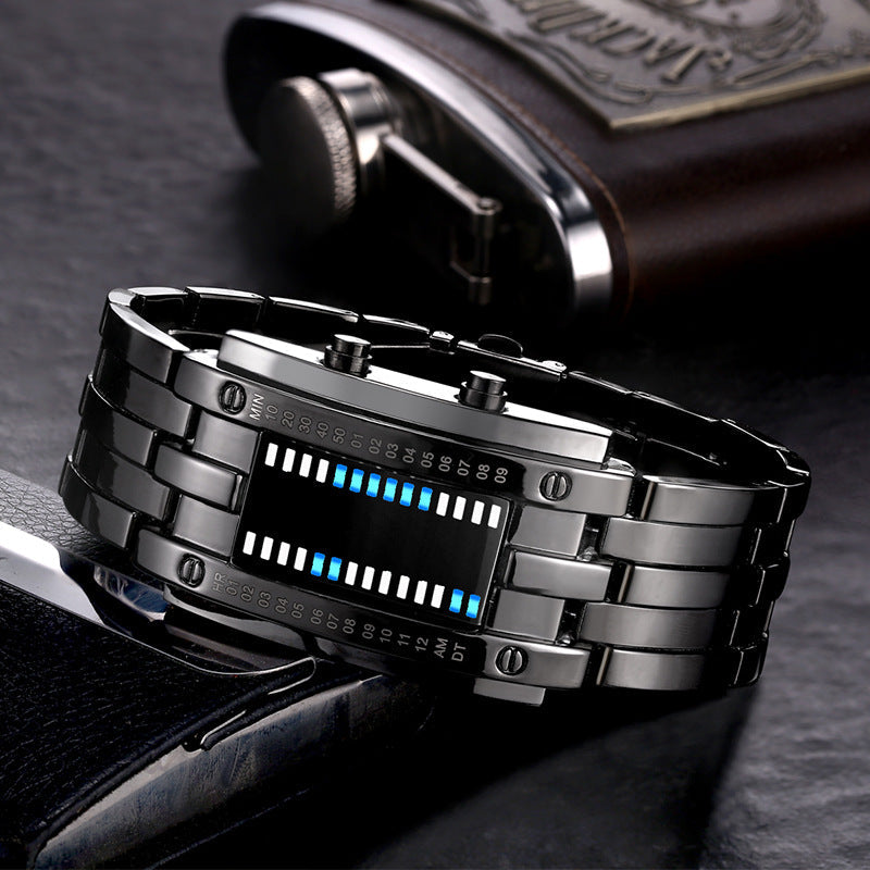 LED Dual-Line Binary Personalized Cool Electronic Watch
