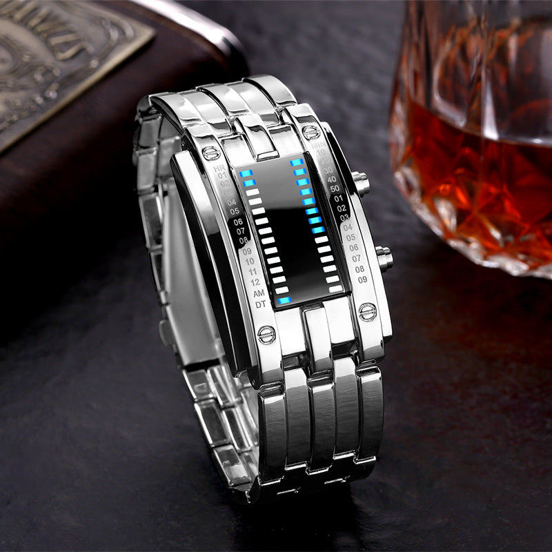 LED Dual-Line Binary Personalized Cool Electronic Watch