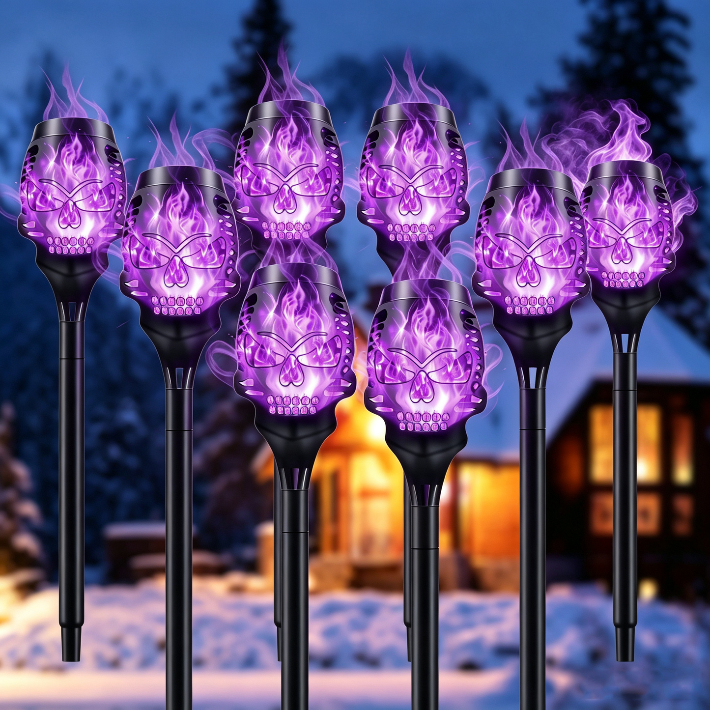 🔥Halloween Early Bird Discount: 50% OFF🔥Halloween Solar-Powered Skull Flame Lights💀