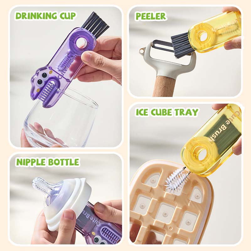 🐊 Crocodile Multifunctional Cleaning Brush – 3 Brush Heads for All Cup Types