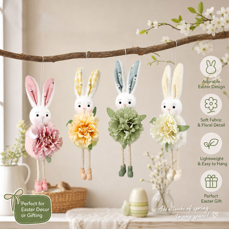 Easter Bunny Doll Flower Pendant – Festive Party Gift Decor