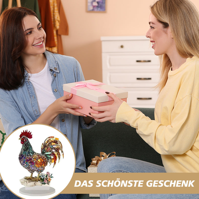 Colorful Lucky Rooster Figurine