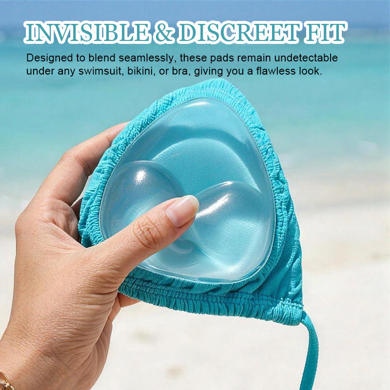 Invisible Push-Up Triangle Bra Pads for Swimwear & Bikinis | Self-Adhesive Waterproof Breast Enhancers | Reusable & Discreet Inserts