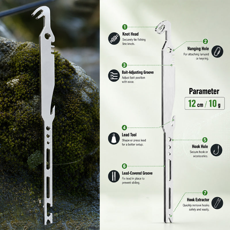 Multi-functional 6-in-1 Fishing Knotter & Hook Remover Tool