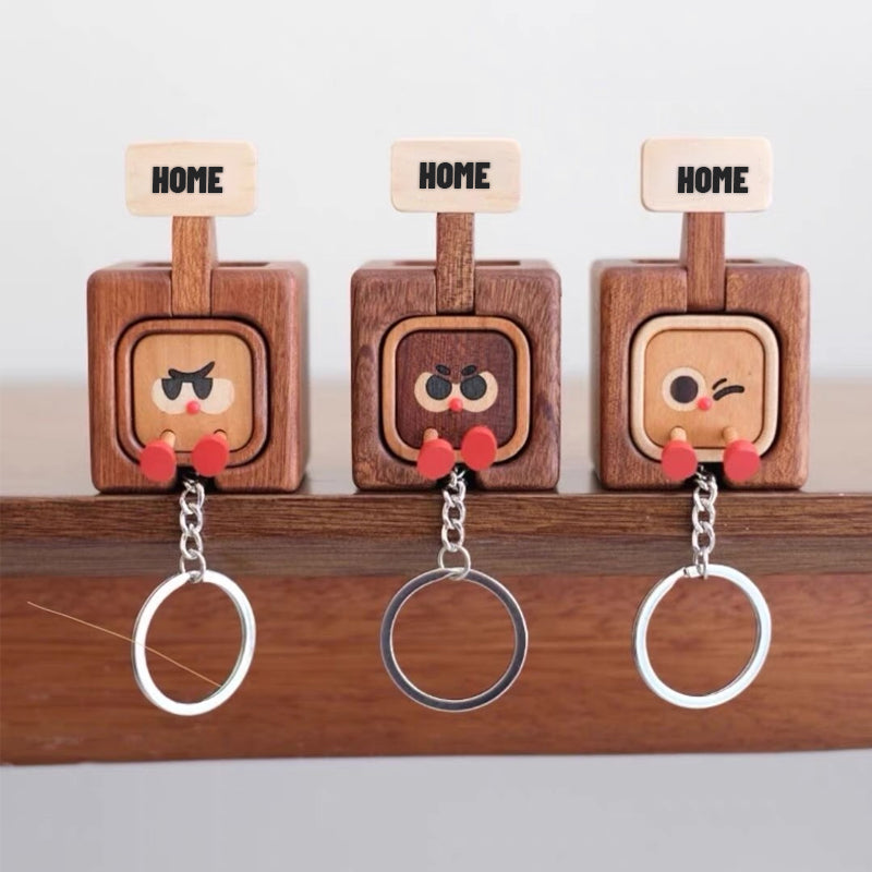 Wooden Creative Package Magnetic Keychain