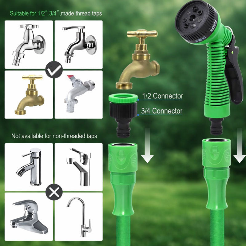 Expandable Garden Hose with Spray Gun