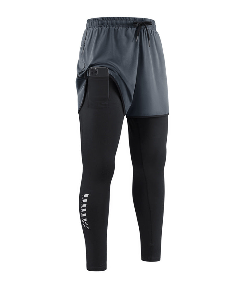 Men's 2-in-1 Running Tights with Shorts – Compression, Quick-Dry ✨