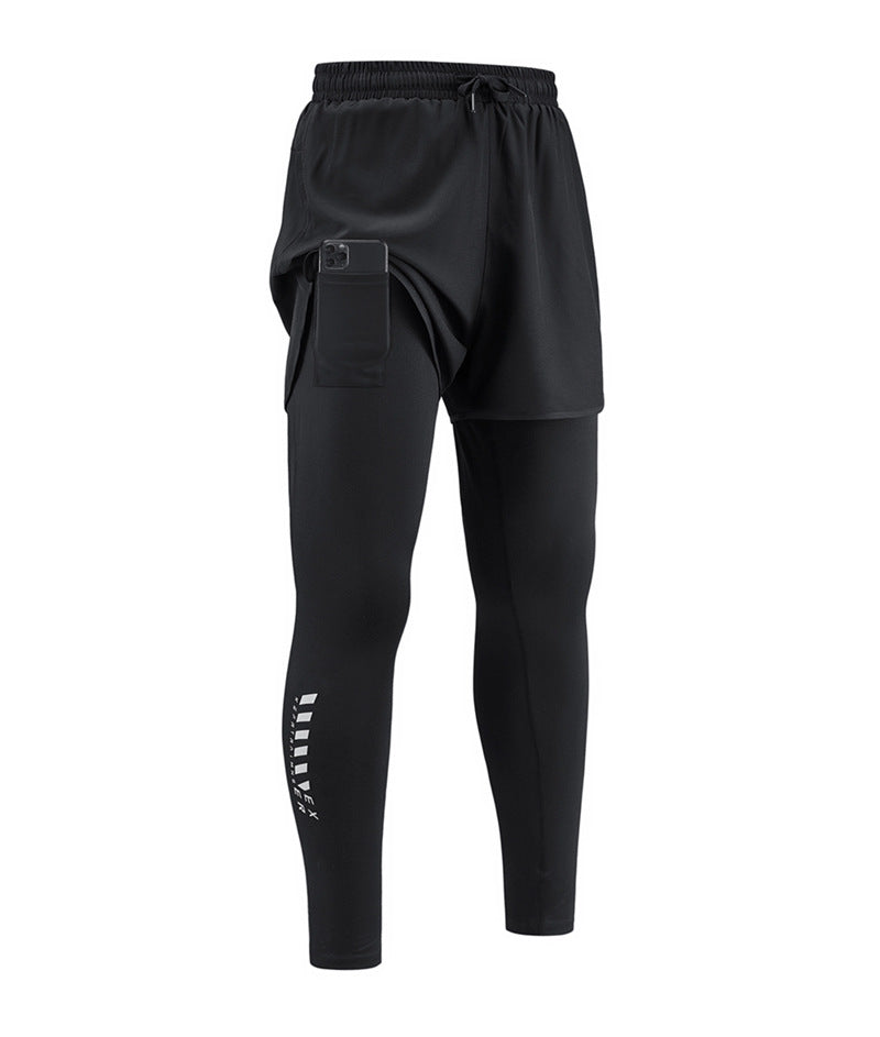 Men's 2-in-1 Running Tights with Shorts – Compression, Quick-Dry ✨