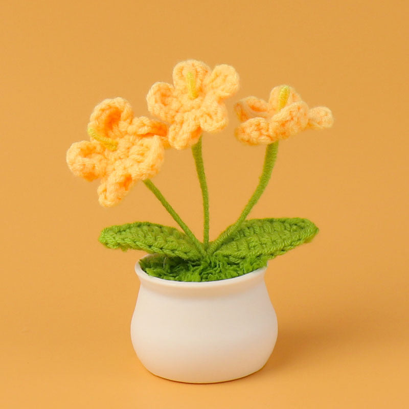 Yarn Sunflower Potted Decor – Simulated Flower Desk Ornament Gift