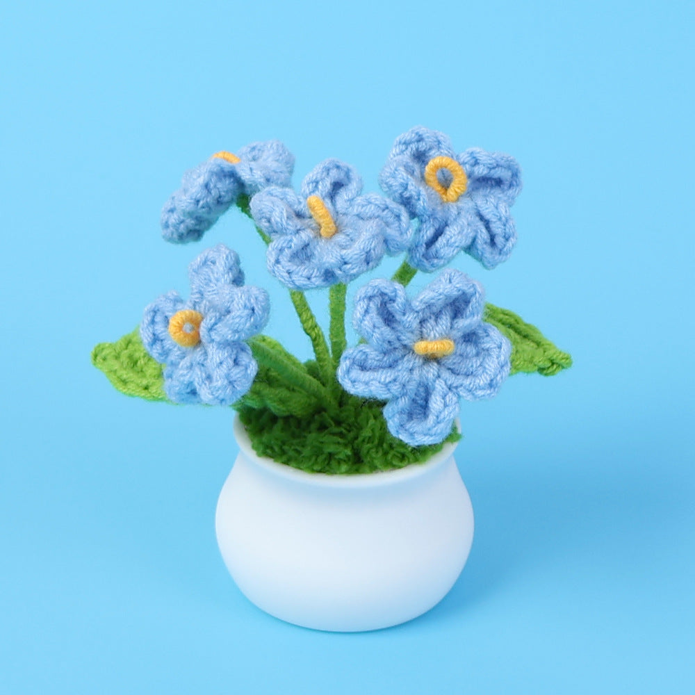 Yarn Sunflower Potted Decor – Simulated Flower Desk Ornament Gift