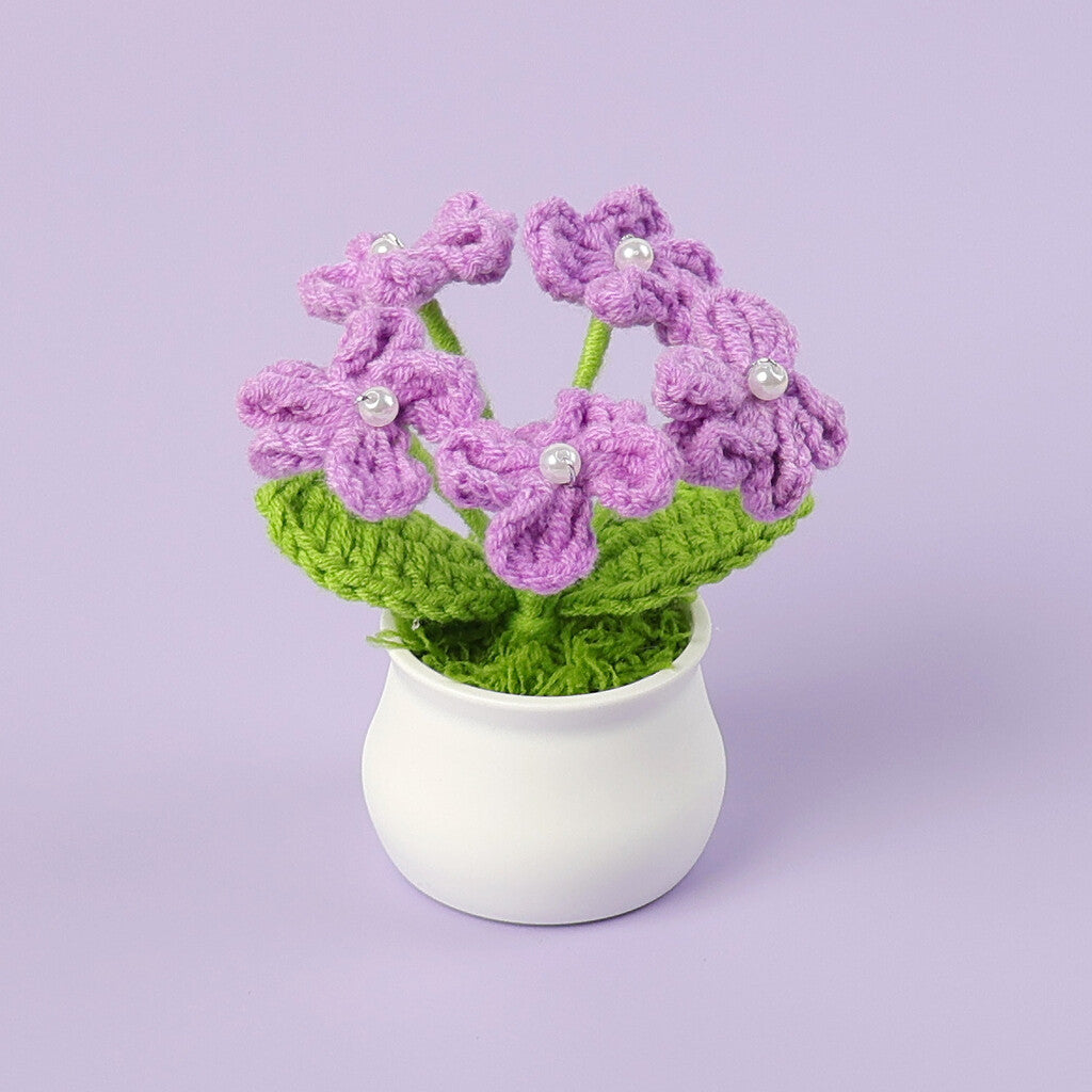 Yarn Sunflower Potted Decor – Simulated Flower Desk Ornament Gift