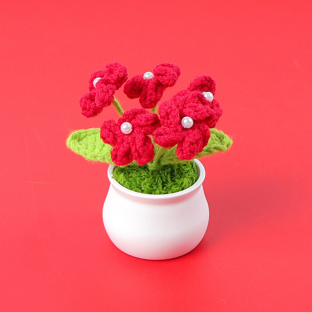 Yarn Sunflower Potted Decor – Simulated Flower Desk Ornament Gift