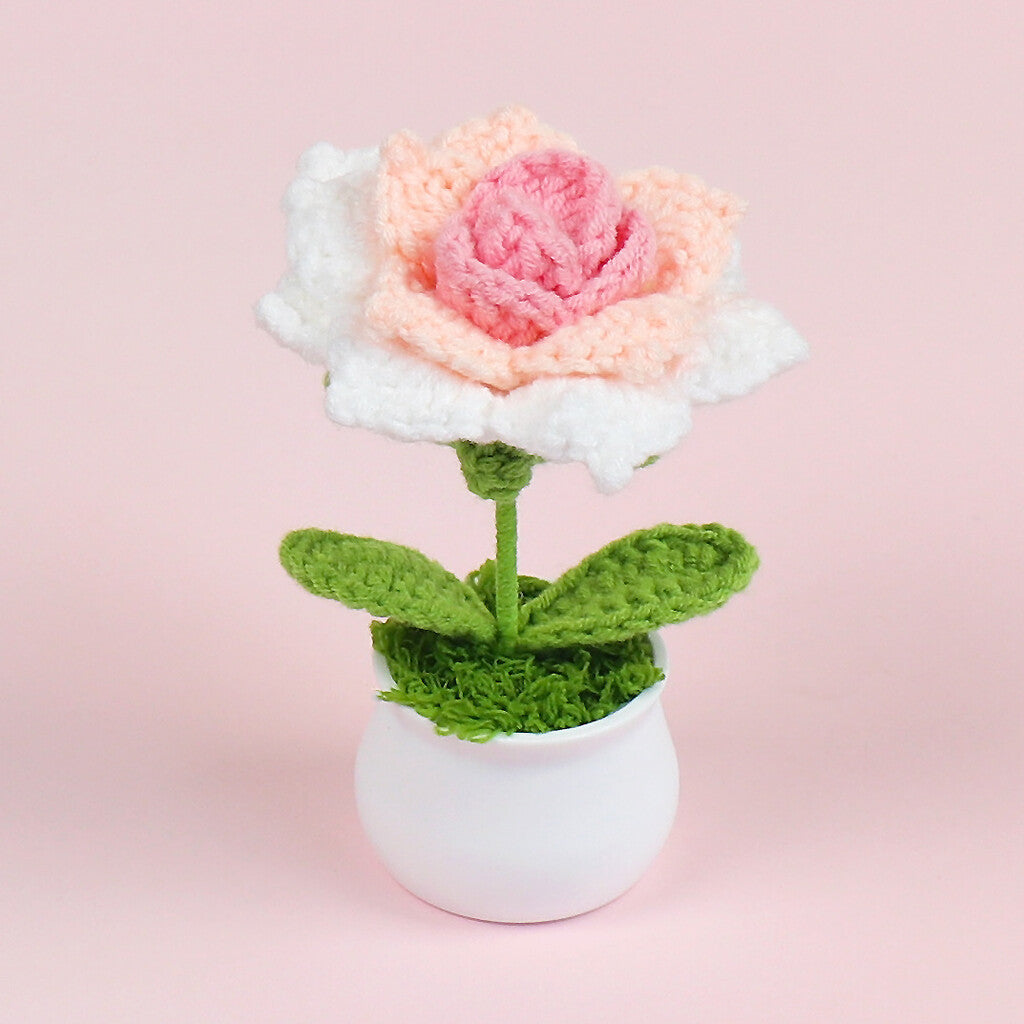 Yarn Sunflower Potted Decor – Simulated Flower Desk Ornament Gift