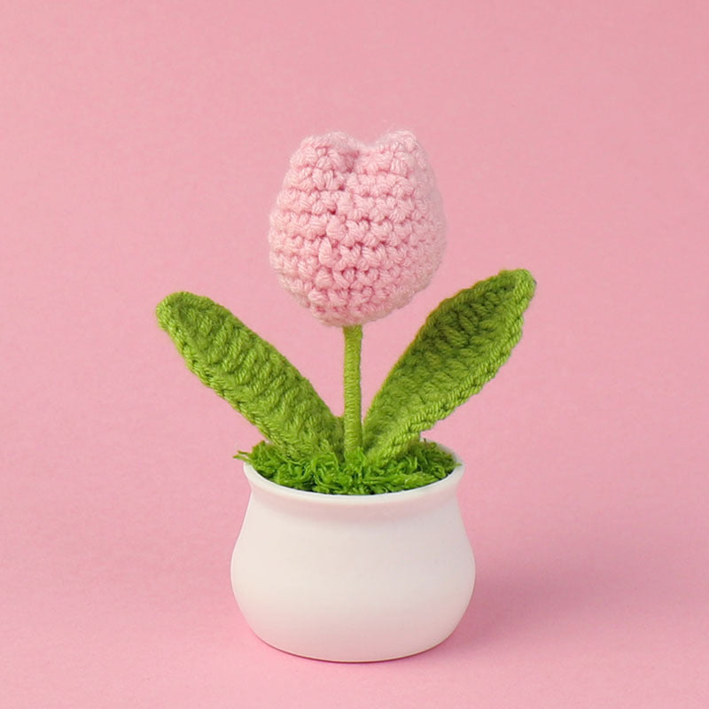 Yarn Sunflower Potted Decor – Simulated Flower Desk Ornament Gift