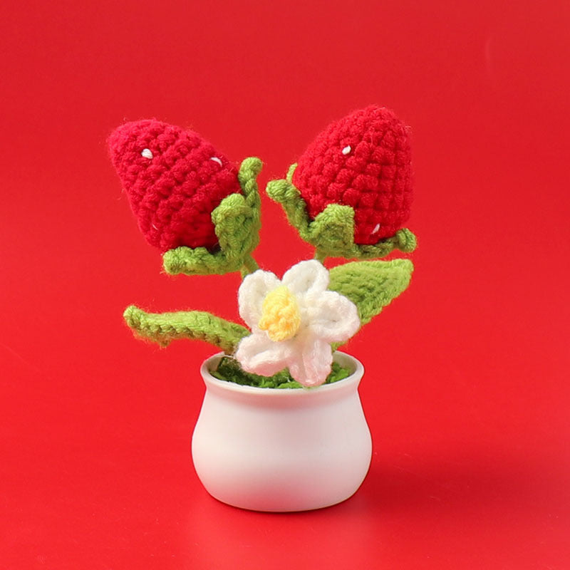 Yarn Sunflower Potted Decor – Simulated Flower Desk Ornament Gift