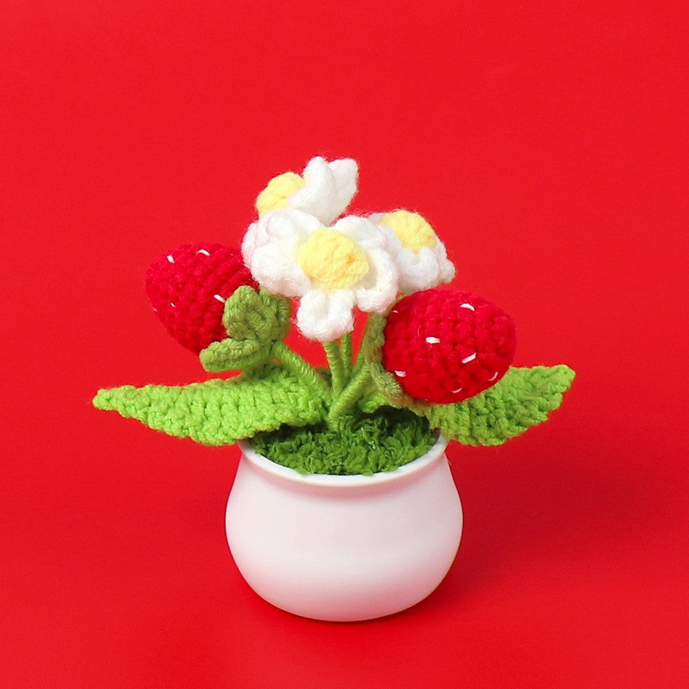 Yarn Sunflower Potted Decor – Simulated Flower Desk Ornament Gift