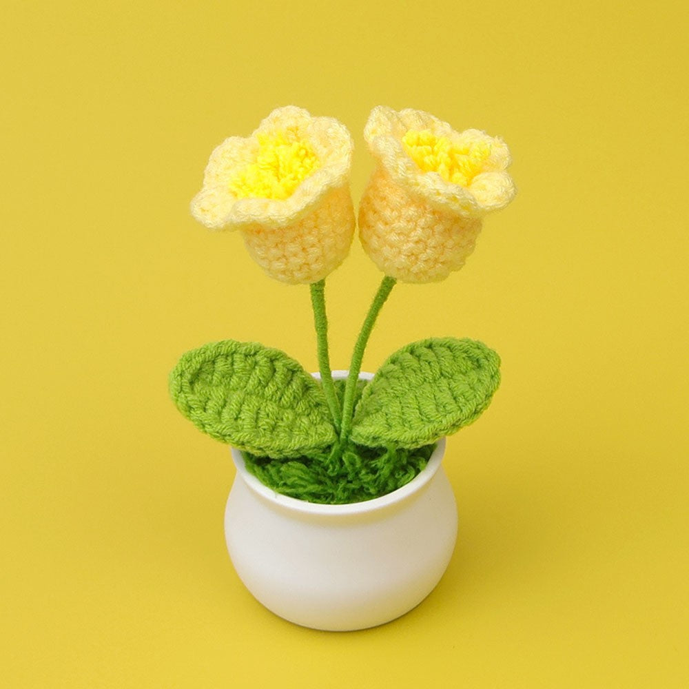 Yarn Sunflower Potted Decor – Simulated Flower Desk Ornament Gift