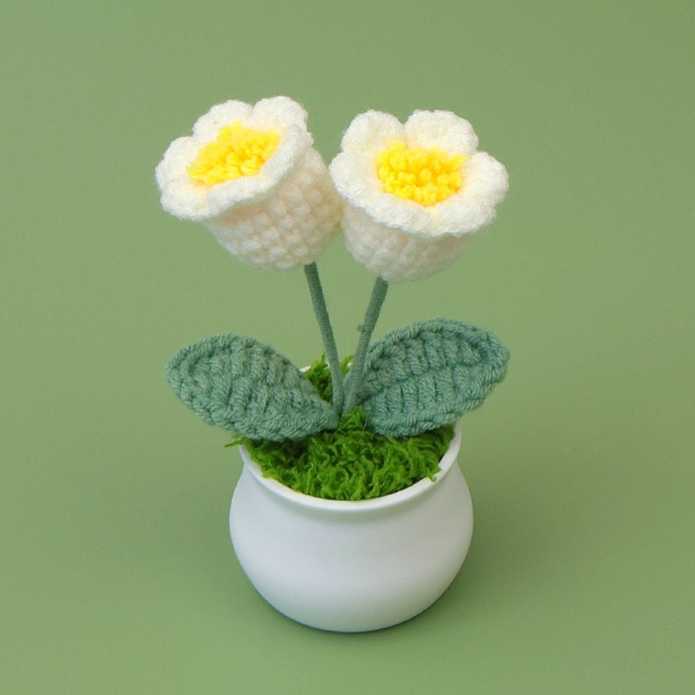 Yarn Sunflower Potted Decor – Simulated Flower Desk Ornament Gift