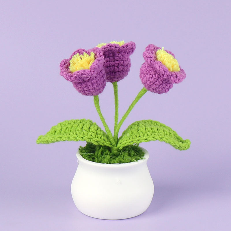 Yarn Sunflower Potted Decor – Simulated Flower Desk Ornament Gift