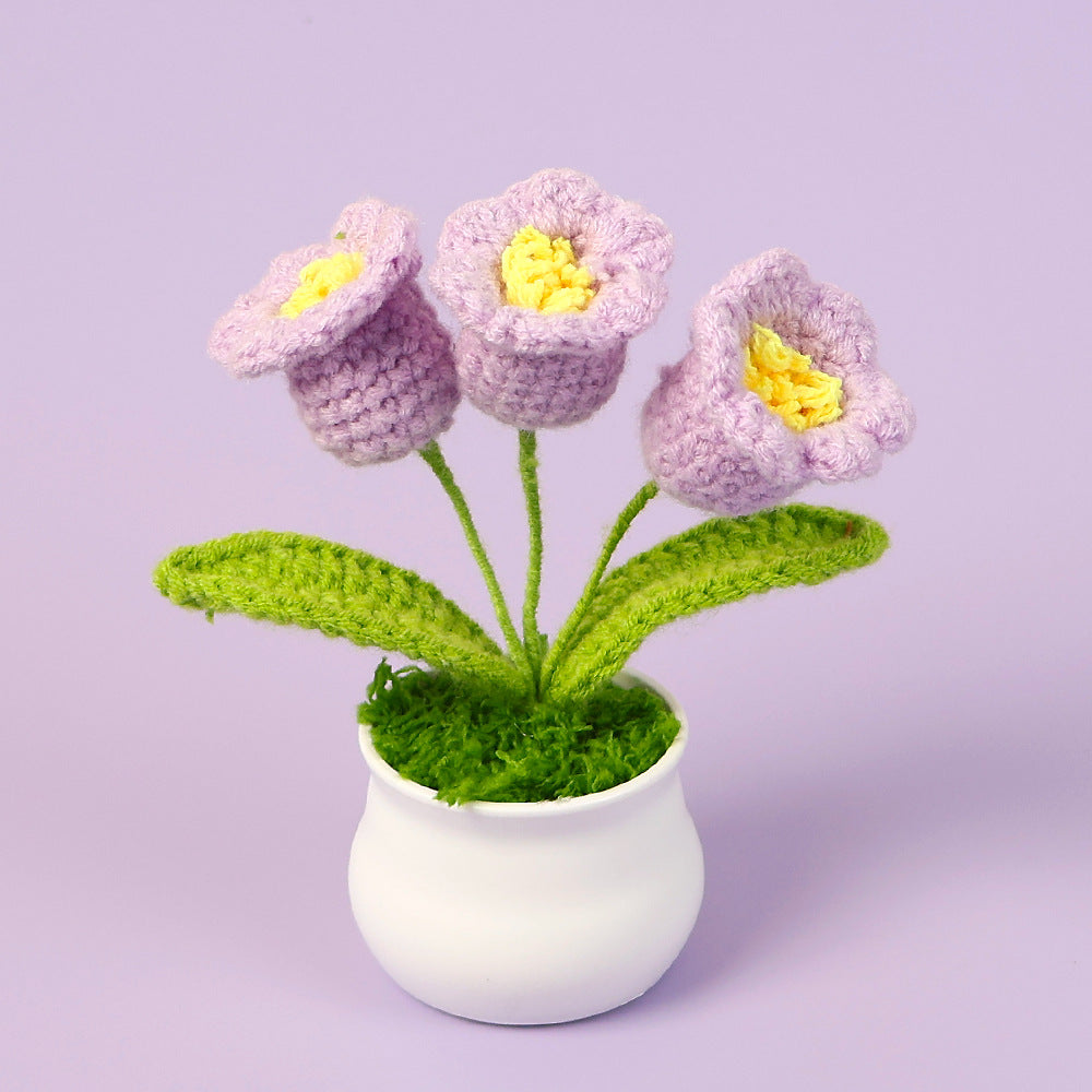Yarn Sunflower Potted Decor – Simulated Flower Desk Ornament Gift