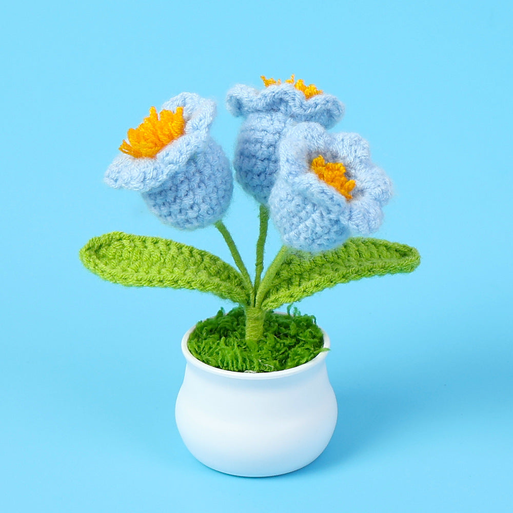 Yarn Sunflower Potted Decor – Simulated Flower Desk Ornament Gift