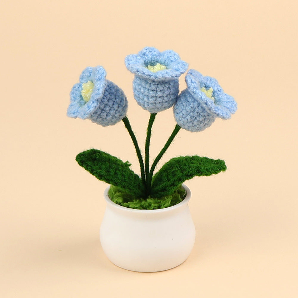 Yarn Sunflower Potted Decor – Simulated Flower Desk Ornament Gift