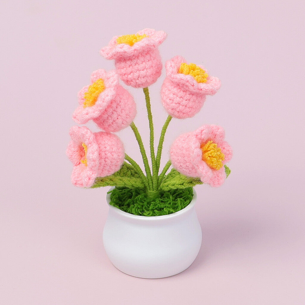 Yarn Sunflower Potted Decor – Simulated Flower Desk Ornament Gift
