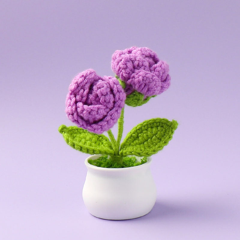Yarn Sunflower Potted Decor – Simulated Flower Desk Ornament Gift