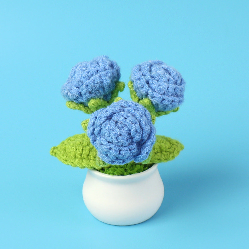 Yarn Sunflower Potted Decor – Simulated Flower Desk Ornament Gift