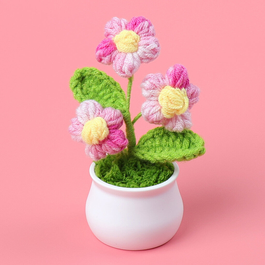 Yarn Sunflower Potted Decor – Simulated Flower Desk Ornament Gift