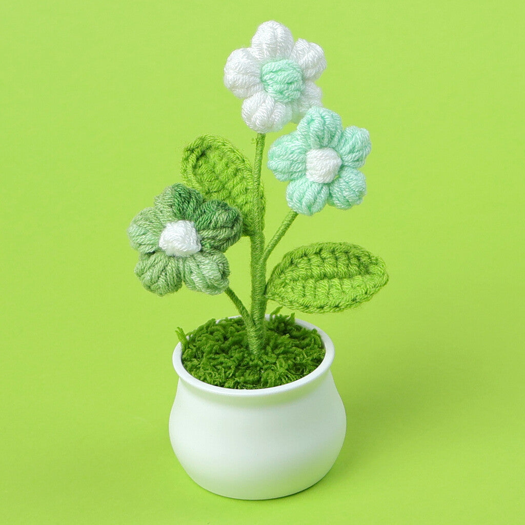 Yarn Sunflower Potted Decor – Simulated Flower Desk Ornament Gift
