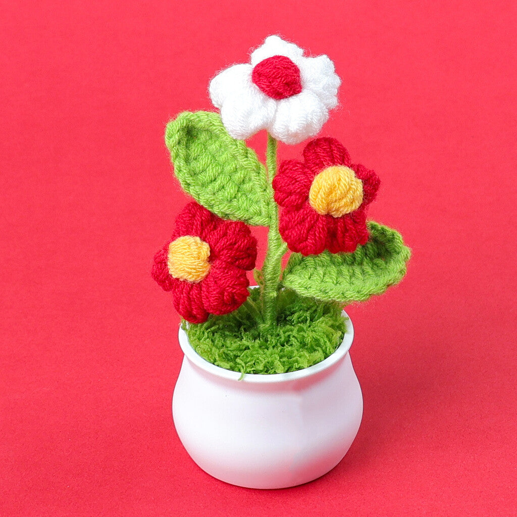 Yarn Sunflower Potted Decor – Simulated Flower Desk Ornament Gift