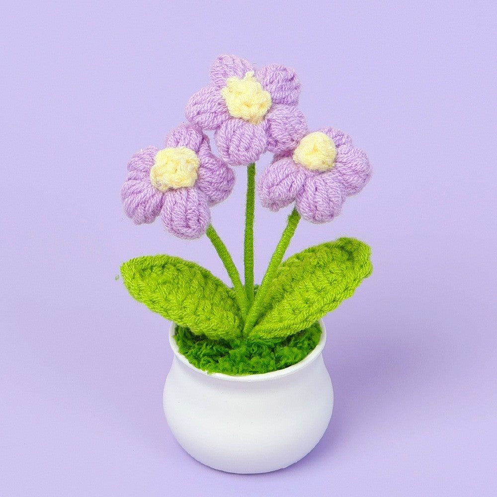 Yarn Sunflower Potted Decor – Simulated Flower Desk Ornament Gift