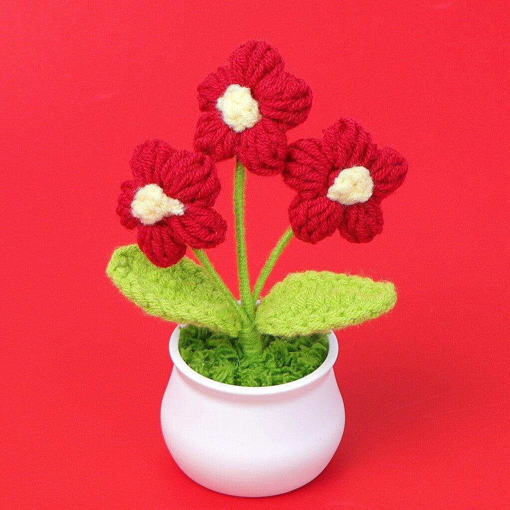 Yarn Sunflower Potted Decor – Simulated Flower Desk Ornament Gift