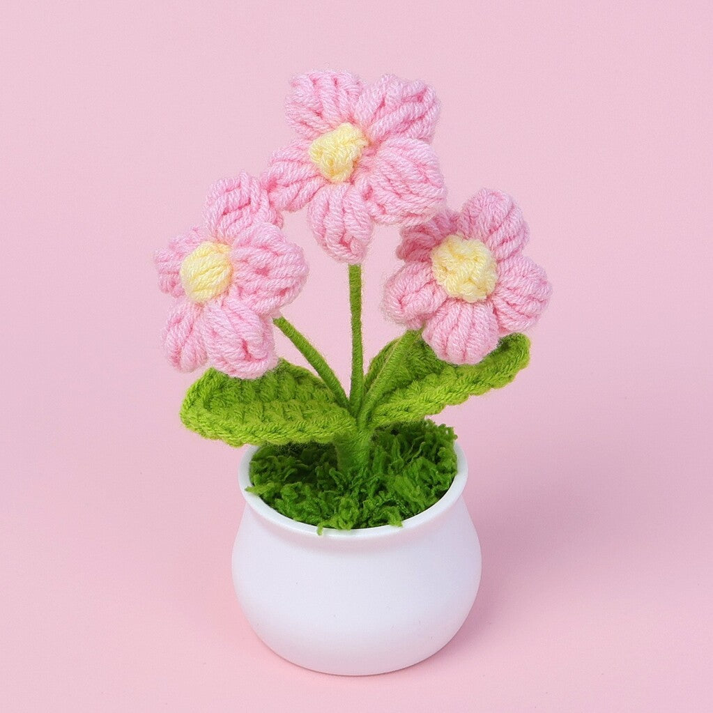 Yarn Sunflower Potted Decor – Simulated Flower Desk Ornament Gift