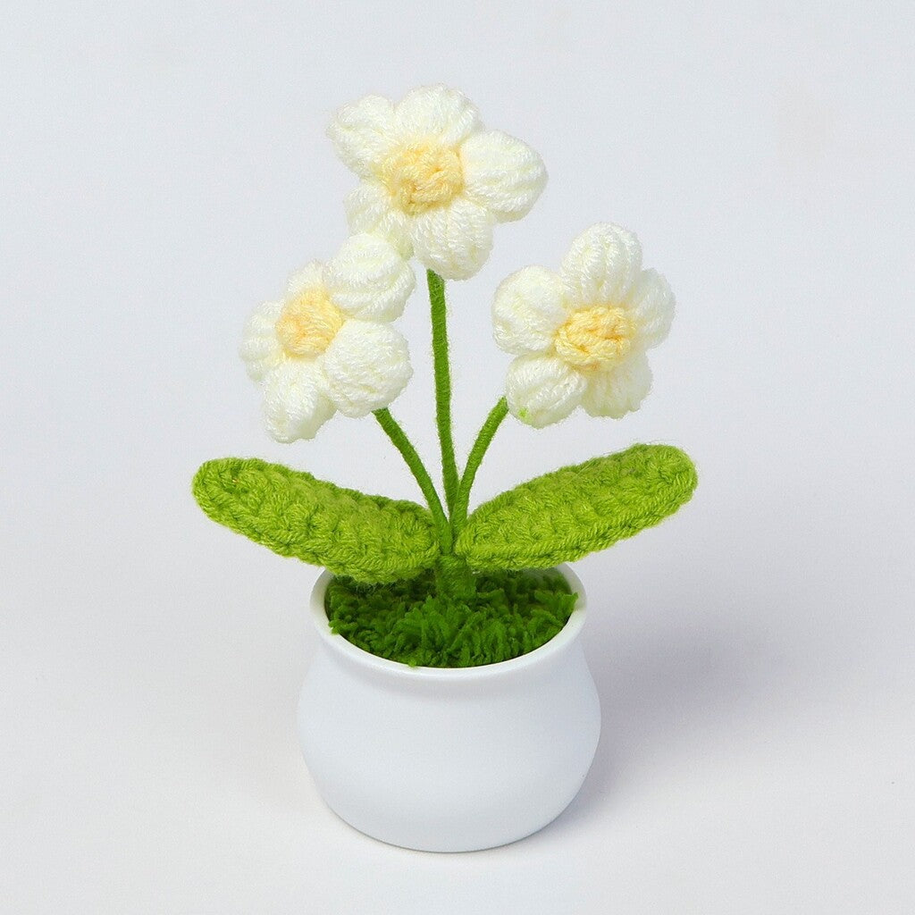 Yarn Sunflower Potted Decor – Simulated Flower Desk Ornament Gift