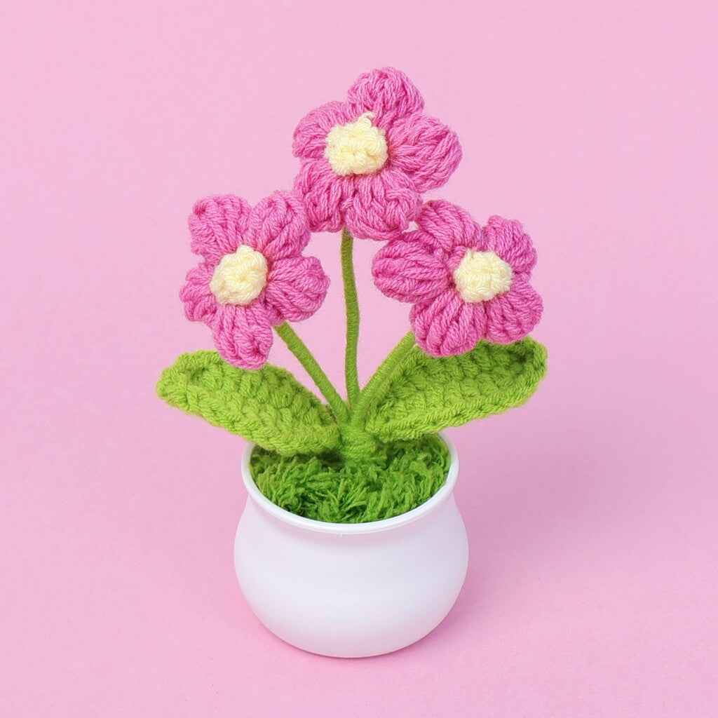 Yarn Sunflower Potted Decor – Simulated Flower Desk Ornament Gift