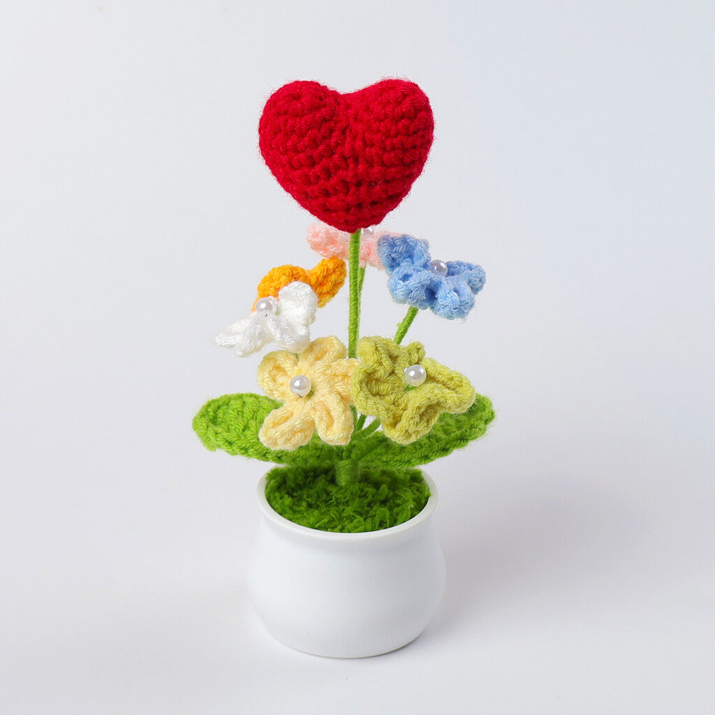 Yarn Sunflower Potted Decor – Simulated Flower Desk Ornament Gift