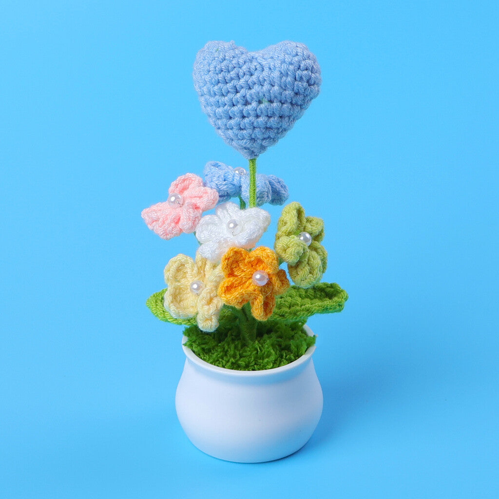 Yarn Sunflower Potted Decor – Simulated Flower Desk Ornament Gift
